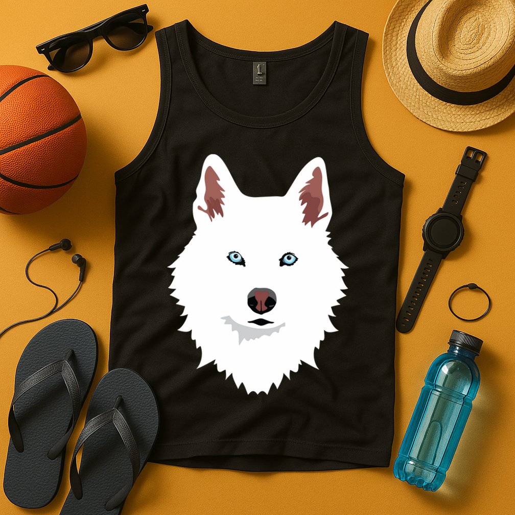 White Siberian Husky Canine White Snow Dog Tank Top