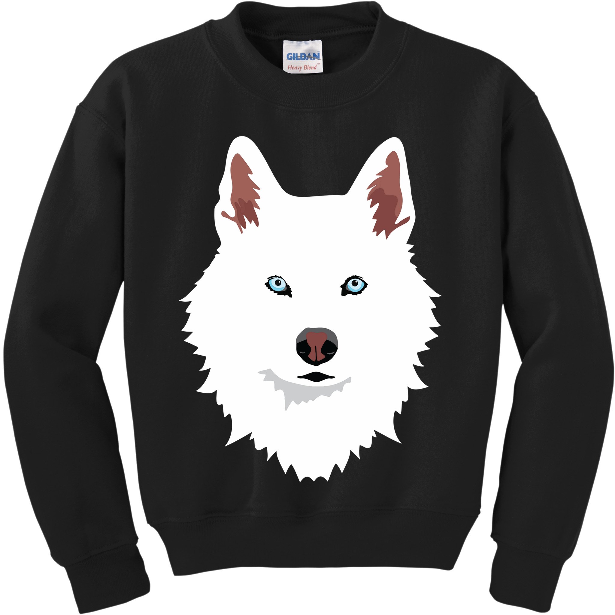 White Siberian Husky Canine White Snow Dog Kids Sweatshirt