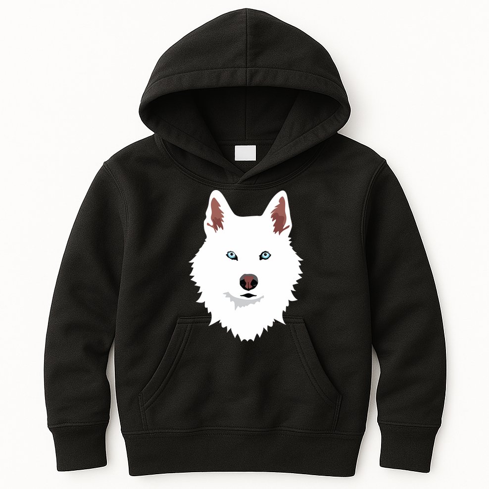 White Siberian Husky Canine White Snow Dog Kids Hoodie