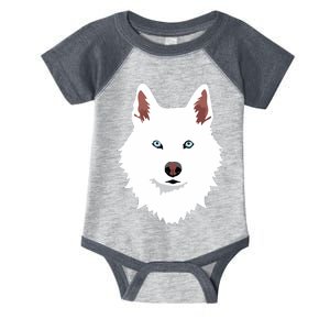 White Siberian Husky Canine White Snow Dog Infant Baby Jersey Bodysuit