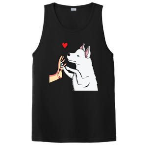 White Siberian Husky Love Dogs Female Ladies PosiCharge Competitor Tank