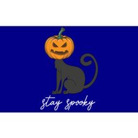 Wo Scary Halloween Stay Spooky Engraved Pumpkin Cat Funny Gift Bumper Sticker