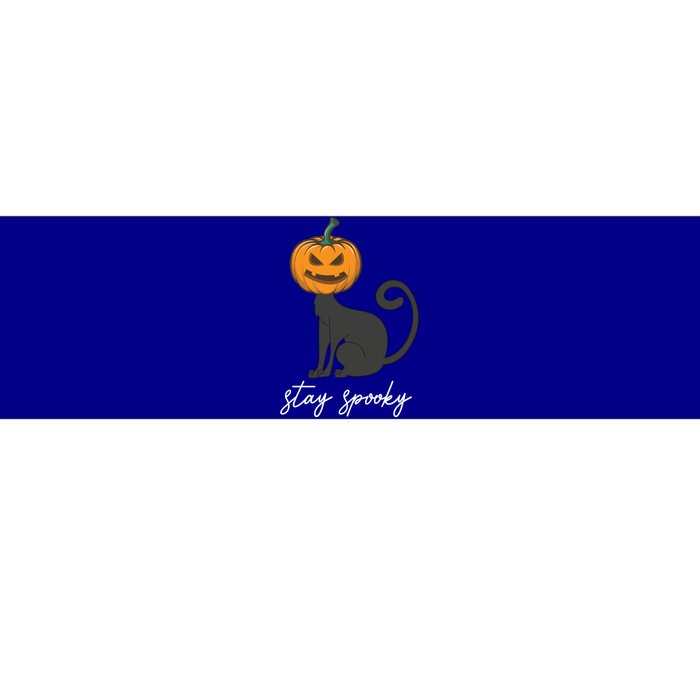 Wo Scary Halloween Stay Spooky Engraved Pumpkin Cat Funny Gift Bumper Sticker