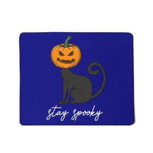 Wo Scary Halloween Stay Spooky Engraved Pumpkin Cat Funny Gift Mousepad