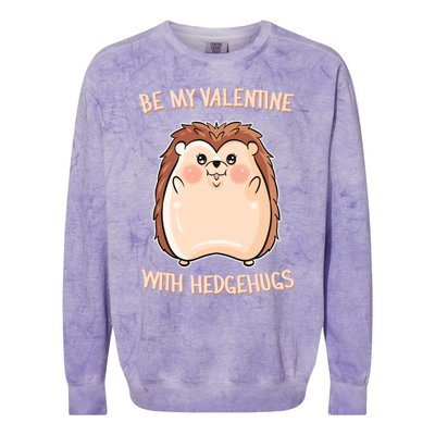 Want Some Hedhugs? Gift Hedgehog Embrace Valentine's Day Cute Gift Colorblast Crewneck Sweatshirt