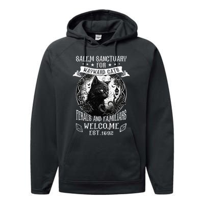 Witch Salem Home For Wayward Black Cats 1692 Halloween Performance Fleece Hoodie