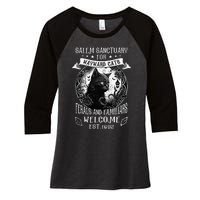 Witch Salem Home For Wayward Black Cats 1692 Halloween Women's Tri-Blend 3/4-Sleeve Raglan Shirt