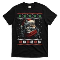 Wolf Santa Hat Ugly Christmas Cute Gift T-Shirt