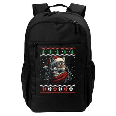 Wolf Santa Hat Ugly Christmas Cute Gift Backpack