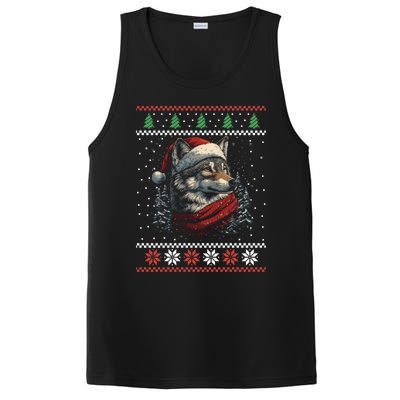 Wolf Santa Hat Ugly Christmas Cute Gift PosiCharge Competitor Tank