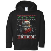 Wolf Santa Hat Ugly Christmas Cute Gift Toddler Hoodie