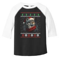 Wolf Santa Hat Ugly Christmas Cute Gift Toddler Fine Jersey T-Shirt