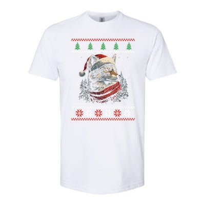 Wolf Santa Hat Ugly Christmas Cute Gift Softstyle CVC T-Shirt