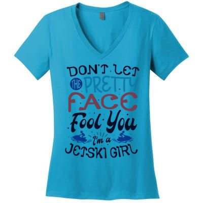 Water Sports Holiday Jetski Quote Cute Gift Women's V-Neck T-Shirt