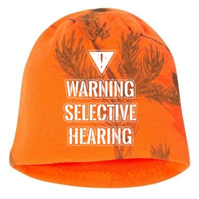 Warning Selective Hearing Funny File Kati - Camo Knit Beanie