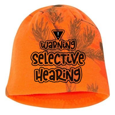 Warning Selective Hearing Funny T Kati - Camo Knit Beanie