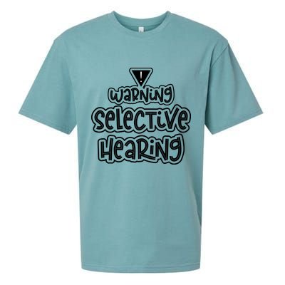 Warning Selective Hearing Funny T Sueded Cloud Jersey T-Shirt
