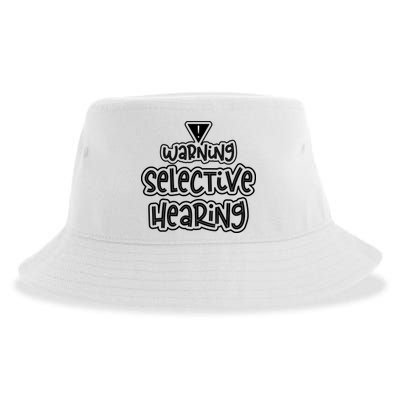 Warning Selective Hearing Funny T Sustainable Bucket Hat