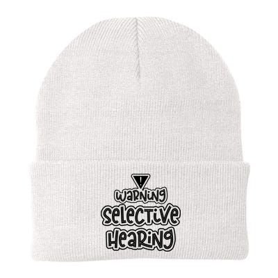 Warning Selective Hearing Funny T Beanie
