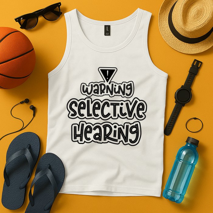 Warning Selective Hearing Funny T Tank Top