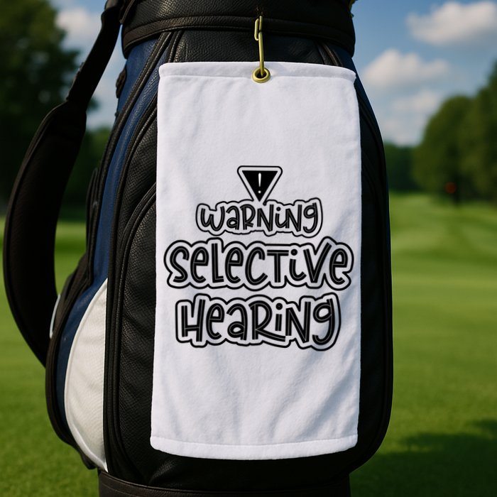 Warning Selective Hearing Funny T Golf Towel