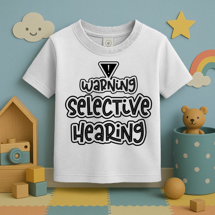 Warning Selective Hearing Funny T Toddler T-Shirt
