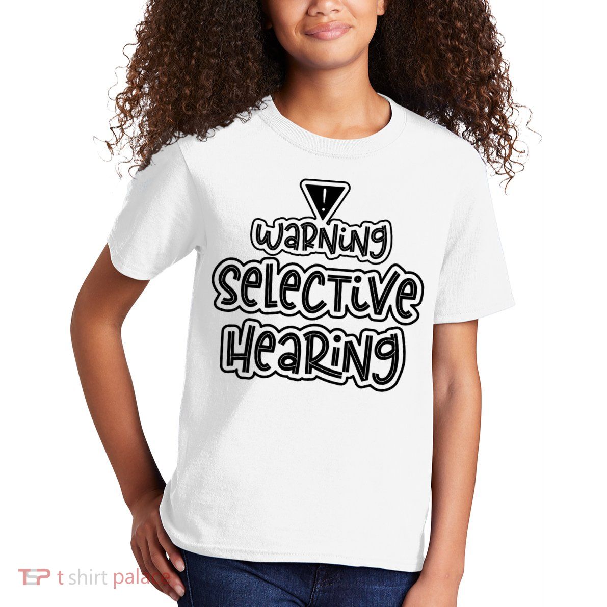 Warning Selective Hearing Funny T Kids T-Shirt