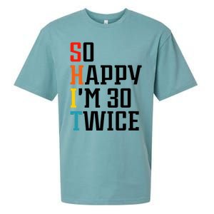 Wo So Happy I'm 30 Twice V-Neck Sueded Cloud Jersey T-Shirt