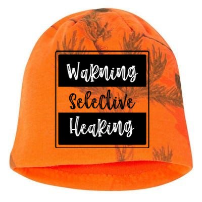 Warning Selective Hearing Funny Typo Kati - Camo Knit Beanie