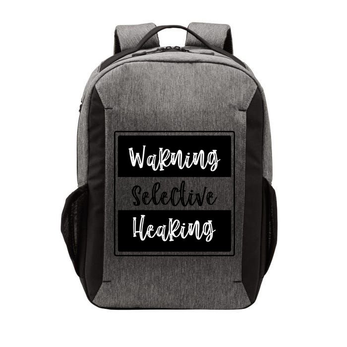 Warning Selective Hearing Funny Typo Vector Backpack