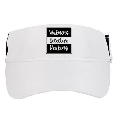 Warning Selective Hearing Funny Typo Adult Drive Performance Visor