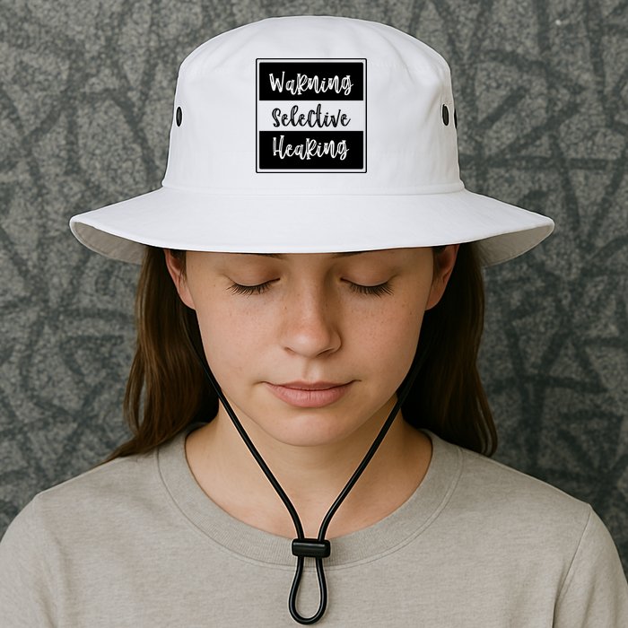 Warning Selective Hearing Funny Typo Bucket Hat