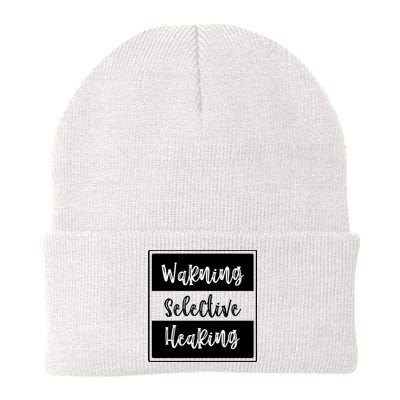 Warning Selective Hearing Funny Typo Knit Cap Winter Beanie