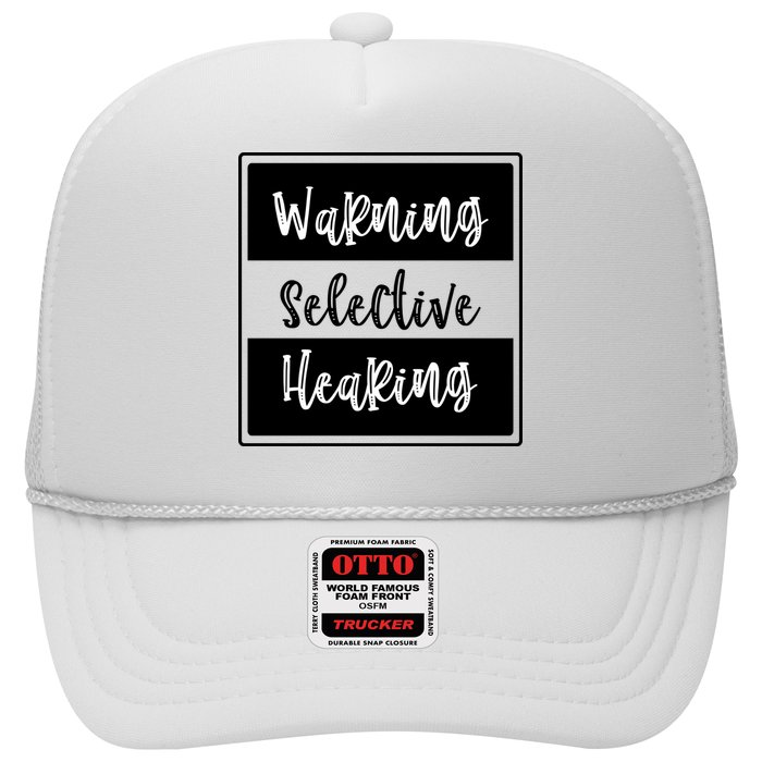 Warning Selective Hearing Funny Typo Hat