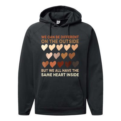 Womens Same Heart Black History Month African American Pride Performance Fleece Hoodie