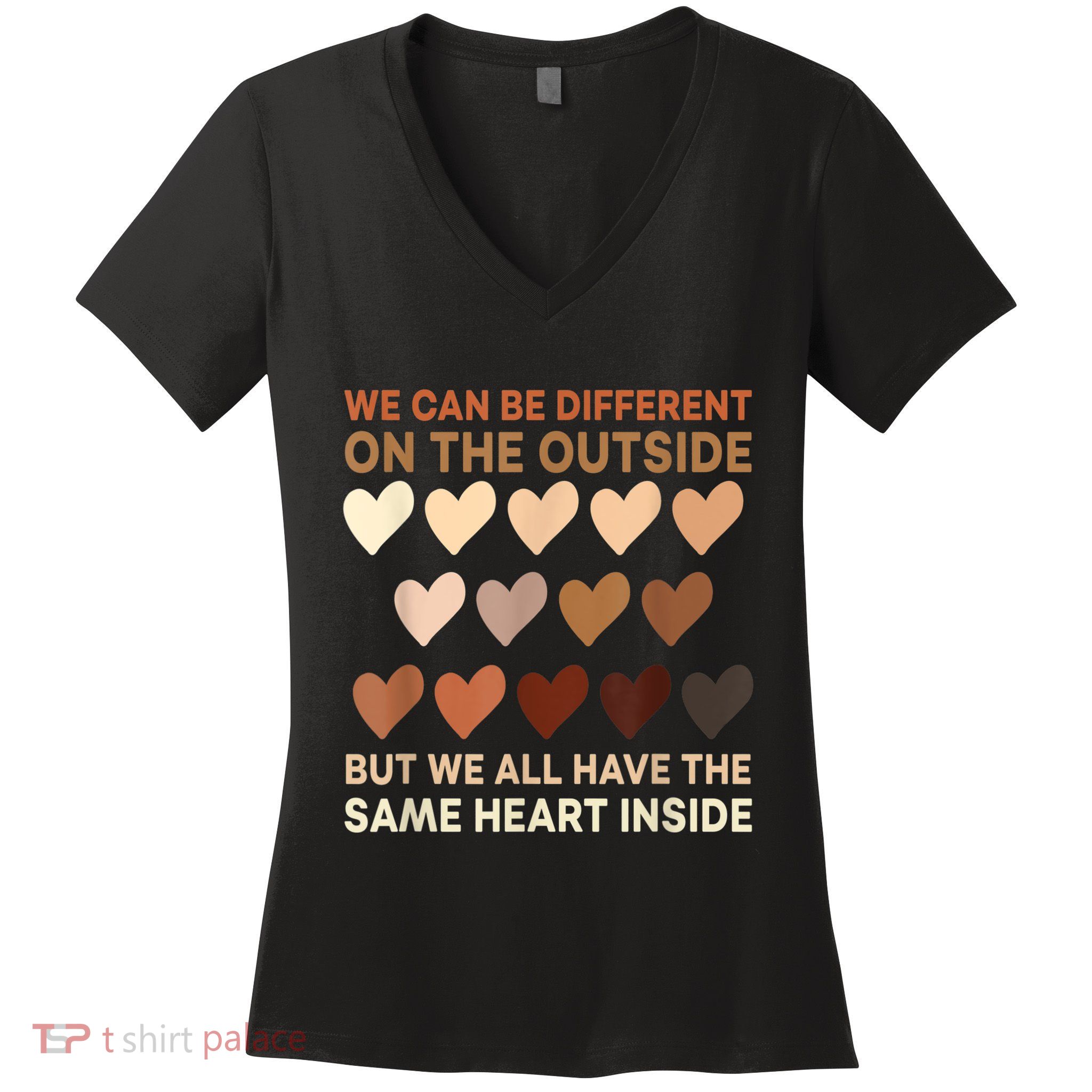 Womens Same Heart Black History Month African American Pride Women's V-Neck T-Shirt