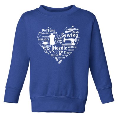 Wo Sewing Heart Sewing Quilting Machine Sewing Lover Gift Toddler Sweatshirt