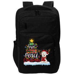 Westie Santa Hat Reindeer Costume Christmas Light Gift Impact Tech Backpack