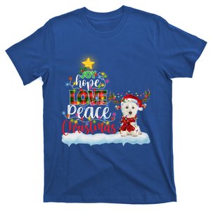 Westie Santa Hat Reindeer Costume Christmas Light Gift T-Shirt