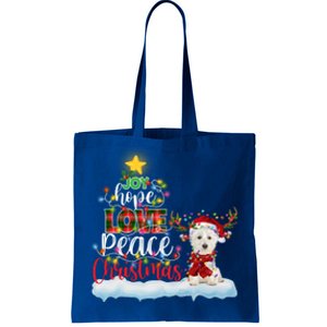 Westie Santa Hat Reindeer Costume Christmas Light Gift Tote Bag