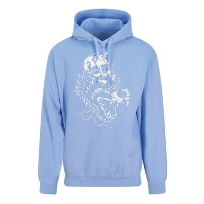 Wolf Skull Head Lazy Halloween Costume Goth Skeleton Bones Unisex Surf Hoodie