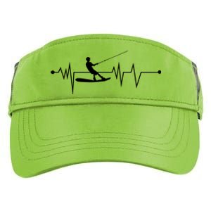 Water Skiing Heartbeat Cool Water Sports Lover Gift Adult Drive Performance Visor