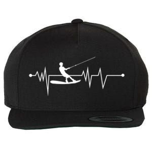 Water Skiing Heartbeat Cool Water Sports Lover Gift Wool Snapback Cap