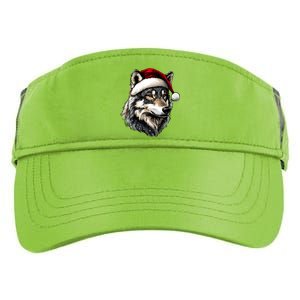 Wolf Santa Hat Wild Animals Lover Christmas Great Gift Adult Drive Performance Visor