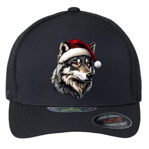 Wolf Santa Hat Wild Animals Lover Christmas Great Gift Flexfit Unipanel Trucker Cap