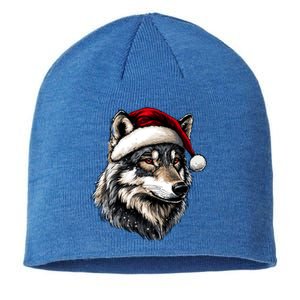 Wolf Santa Hat Wild Animals Lover Christmas Great Gift Sustainable Beanie