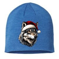 Wolf Santa Hat Wild Animals Lover Christmas Great Gift Sustainable Beanie