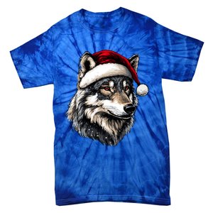 Wolf Santa Hat Wild Animals Lover Christmas Great Gift Tie-Dye T-Shirt