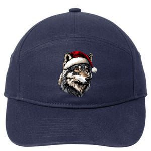 Wolf Santa Hat Wild Animals Lover Christmas Great Gift 7-Panel Snapback Hat