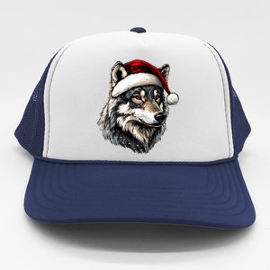 Wolf Santa Hat Wild Animals Lover Christmas Great Gift Trucker Hat